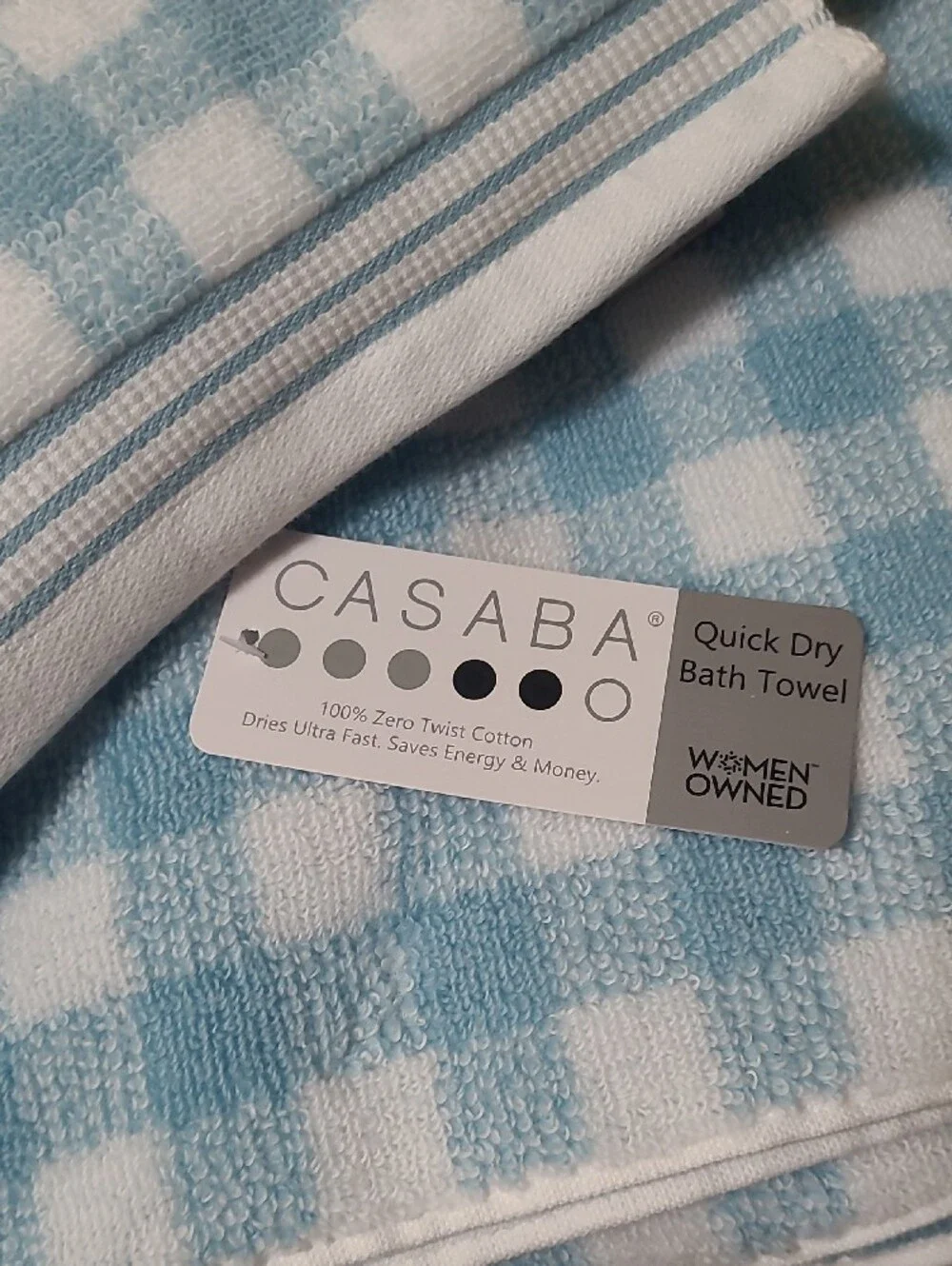 CASABA Gingham Bath Towel Set